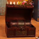 Small Big Vintage Wooden Treasure Chest Jewelry Box Organizers StoragePack of 2Pcs