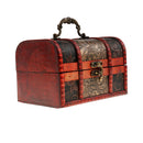 Small Big Vintage Wooden Treasure Chest Jewelry Box Organizers StoragePack of 2Pcs