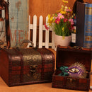 Small Big Vintage Wooden Treasure Chest Jewelry Box Organizers StoragePack of 2Pcs
