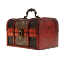 Small Big Vintage Wooden Treasure Chest Jewelry Box Organizers StoragePack of 2Pcs