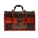 Small Big Vintage Wooden Treasure Chest Jewelry Box Organizers StoragePack of 2Pcs