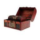Small Big Vintage Wooden Treasure Chest Jewelry Box Organizers StoragePack of 2Pcs