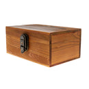 VINTAGE Quote Natural Wooden Jewellery Box with Metal Lock & Key Trinket Chest Gift Case