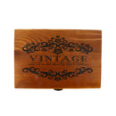 VINTAGE Quote Natural Wooden Jewellery Box with Metal Lock & Key Trinket Chest Gift Case