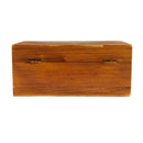 VINTAGE Quote Natural Wooden Jewellery Box with Metal Lock & Key Trinket Chest Gift Case