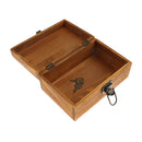 VINTAGE Quote Natural Wooden Jewellery Box with Metal Lock & Key Trinket Chest Gift Case