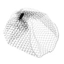 Black Wedding Bridal Birdcage Veil Fascinator with Hair Comb Clip