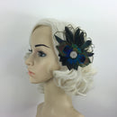 Vintage Peacock Feather Fascinator Wedding Hair Clip Bridal Dance Party Headwear