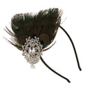 Peacock Feather Rhinestone Headband Hair Clip Dance Party Wedding Hair Wear