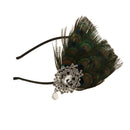 Peacock Feather Rhinestone Headband Hair Clip Dance Party Wedding Hair Wear