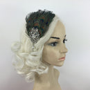 Peacock Feather Rhinestone Headband Hair Clip Dance Party Wedding Hair Wear