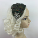 Peacock Feather Rhinestone Headband Hair Clip Dance Party Wedding Hair Wear