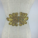 Wedding Dress Accessories Gold Rhinestone Vintage Beaded Crystal Belt Sash