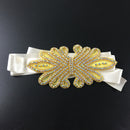 Wedding Dress Accessories Gold Rhinestone Vintage Beaded Crystal Belt Sash