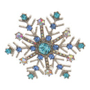 Xmas Snowflake Shiny Crystal Rhinestone Brooch Pin Jewelry Costume