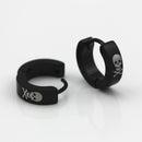 Vintage Black Stainless Steel Punk Skull Pattern Ear Clip Stud Earrings for Men Gifts