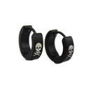 Vintage Black Stainless Steel Punk Skull Pattern Ear Clip Stud Earrings for Men Gifts
