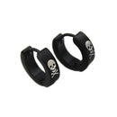 Vintage Black Stainless Steel Punk Skull Pattern Ear Clip Stud Earrings for Men Gifts
