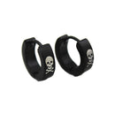 Vintage Black Stainless Steel Punk Skull Pattern Ear Clip Stud Earrings for Men Gifts