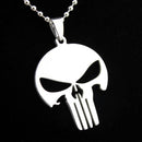 Mens Punk Rock Style Skull Head Stainless Steel Long Chain Pendant Necklace