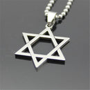 Punk Stainless Steel Hexagram Pendant Necklace Chain Jewelry