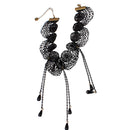 Vintage Black Lace Weaving Fringe Charm Beads Pendant Choker Necklace