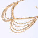 Simple Crystal Gold Multilayer Anklet Ankle Chain Bracelet Summer Accessory