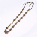 Lady Fashion Metal Chain Jewelry Antique Brass Flower Elastic Hair Headband
