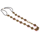 Lady Fashion Metal Chain Jewelry Antique Brass Flower Elastic Hair Headband