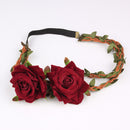 Fashion Gothic Rose Elastic Hair Band Headband Garland Wedding Accessories