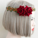 Fashion Gothic Rose Elastic Hair Band Headband Garland Wedding Accessories