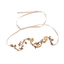 Wedding Bridal Diamante Rhinestone Flower Leaf Headband Handmade Headpiece