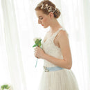 Wedding Bridal Diamante Rhinestone Flower Leaf Headband Handmade Headpiece