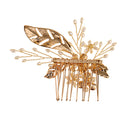 Bridal Jewelry Wedding Flower Crystal Rhinestone Pearl Hair Comb Clip Gold