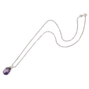 Fashion Large Purple Crystal Amethyst Pendant Tear of Angel Necklace Jewelry