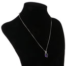 Fashion Large Purple Crystal Amethyst Pendant Tear of Angel Necklace Jewelry
