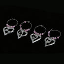 LOVE Wine Glass Marker Charms Perfect Birthday Wedding Party Supplies Pack of 4