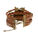 Christmas Retro Style Santa Claus Pattern Braid Leather Butterfly Bracelets Bangle Xmas Jewelry Gifts