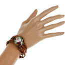 Christmas Retro Style Santa Claus Pattern Braid Leather Butterfly Bracelets Bangle Xmas Jewelry Gifts