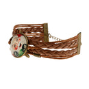 Christmas Vintage Style Santa Claus Braid Leather Butterfly Bracelet