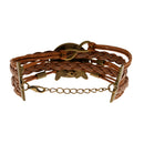 Christmas Vintage Style Santa Claus Braid Leather Butterfly Bracelet