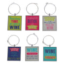 Set of 6pcs Assorted Wine Glass Charms Drink Marker Ring Table Decoration