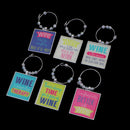Set of 6pcs Assorted Wine Glass Charms Drink Marker Ring Table Decoration
