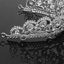 Bridal Princess Crystal Tiara Crown Wedding Veil Headband Hair Accessory Silver