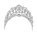 Bridal Princess Crystal Tiara Crown Wedding Veil Headband Hair Accessory Silver