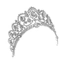 Bridal Princess Crystal Tiara Crown Wedding Veil Headband Hair Accessory Silver