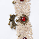 Women Fashion Lace Crystal Flower Bracelet Bells Tassel Charm Beads Anklet