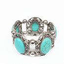 Tibetan Silver Bohemian Turquoise Bracelet Festival Tribal Ethnic Statement Bracelet