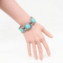 Tibetan Silver Bohemian Vintage Turquoise Bangle Bracelet Stretch Gypsy Jewelry
