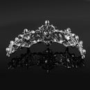 Elegant Wedding Bridal Silver Crystal Rhinestone Prom Party Hair Tiara Crown Veil Headband Silver